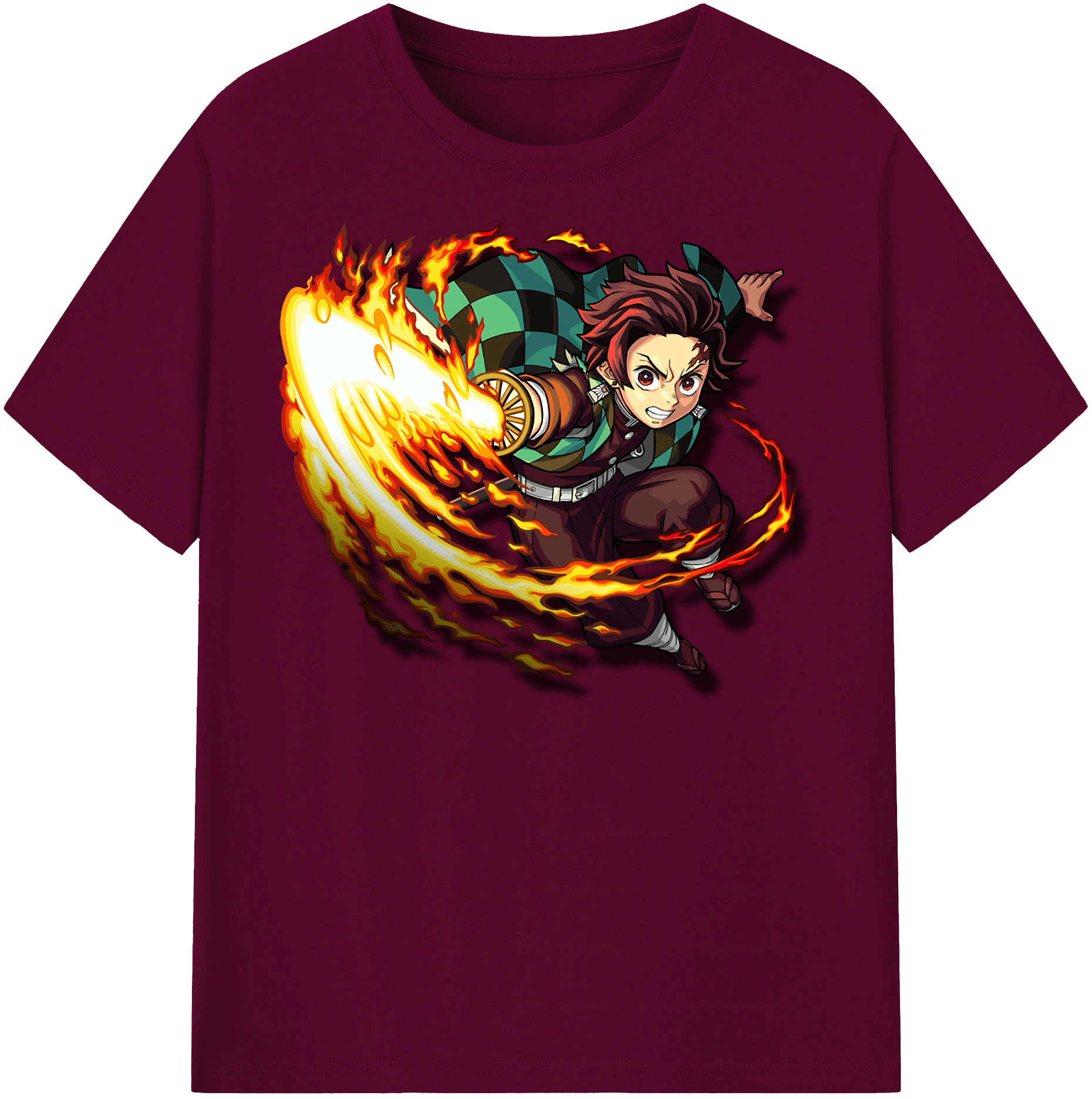 （画像用） 鬼滅の刃 竈門 炭治郎／かまど たんじろう Kamado Tanjirou レディースカジュアルプリントTシャツ（綿100％）